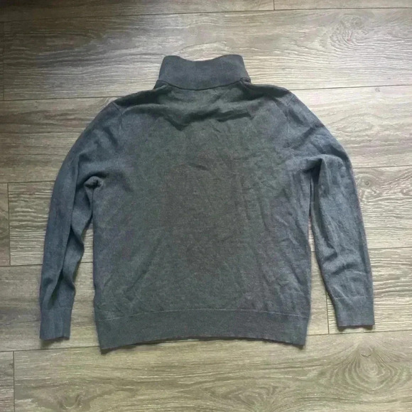 Banana Republic Men’s Blue Quarter Zip 100% Merino Wool Sweater Size L Cozy Warm - Picture 2 of 7